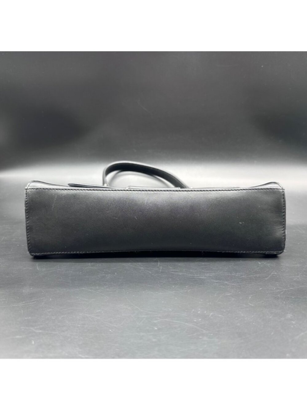 Vintage Purse Faux Leather Black Y2K Handbag Top Handle Silver Buckle Retro - Picture 6 of 16